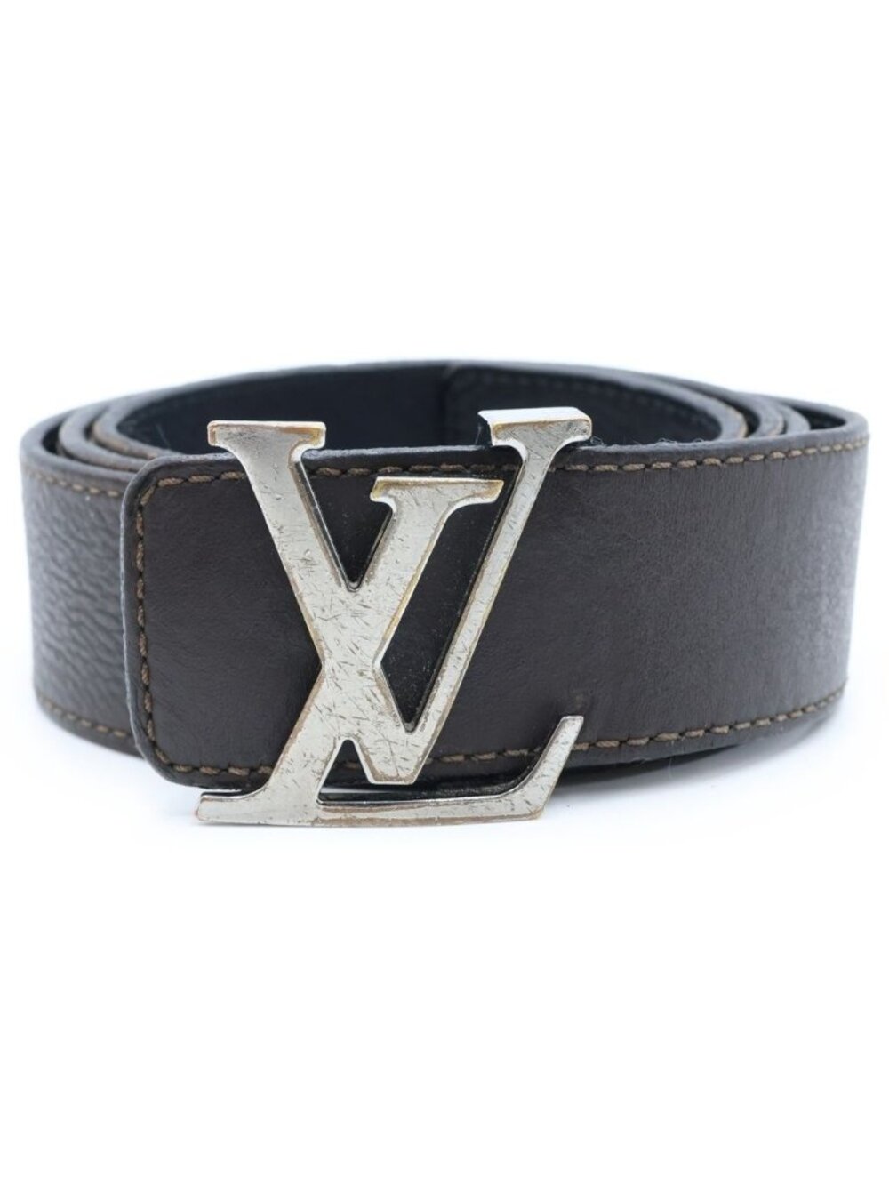 Louis Vuitton LV Logo Ceinture Reversible Leather Belt Black Brown